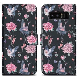 Samsung Galaxy NOTE 8 Suojakuori Lompakkokotelo (Musta)