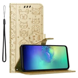 Samsung Galaxy S10e Plånboksfodral Skal (Guld)
