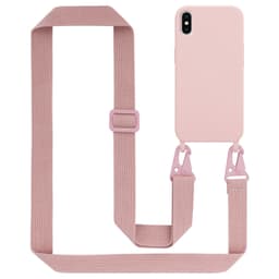Deksel iPhone XS MAX med Halskjede (rosa)