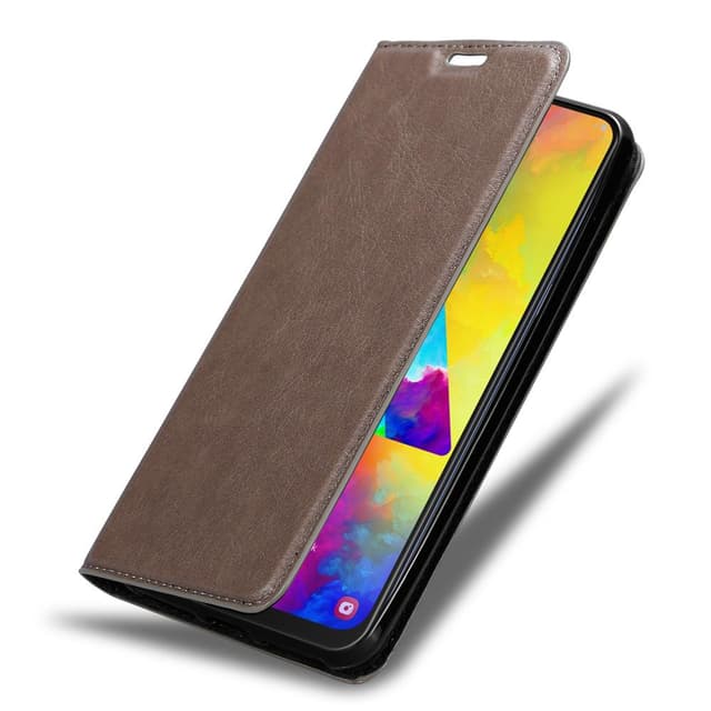 Samsung Galaxy M20 Suojakuori Lompakkokotelo (Ruskea)