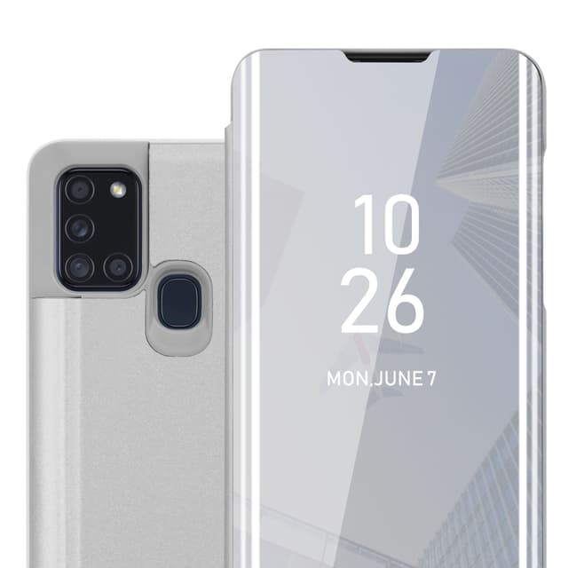 Samsung Galaxy A21s Plånboksfodral Skal (Silver)