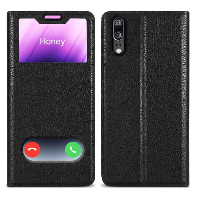 Huawei P20 Plånboksfodral Skal (Svart)
