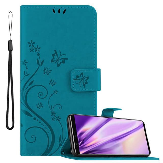 Sony Xperia 5 lommebokdeksel Blomster (blå)