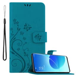 Oppo Reno6 PRO 5G Suojakuori Lompakkokotelo (Sininen)