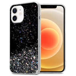 iPhone 12 MINI Silikondeksel Glitter (svart)