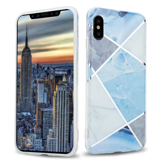iPhone X / XS lommebokdeksel etui (blå)