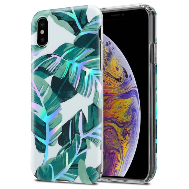 iPhone XS MAX Fodral Skal Blommor (Vit)
