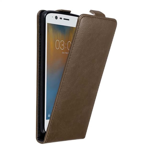 Nokia 3 2017 Suojakuori Lompakkokotelo (Ruskea)