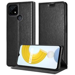 Realme C21 Suojakuori Lompakkokotelo (Musta)