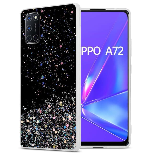 Oppo A72 Silikondeksel Glitter (Svart)
