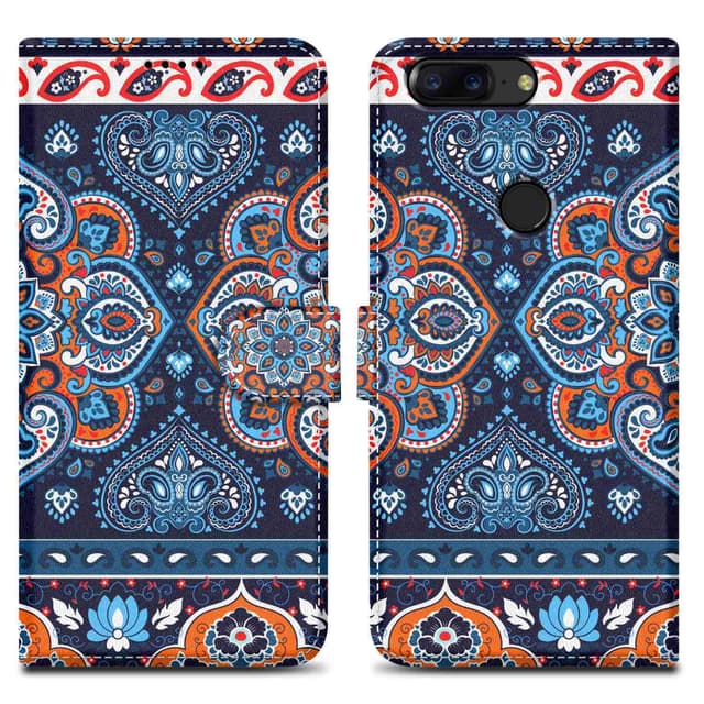 OnePlus 5T Suojakuori Lompakkokotelo (Sininen)