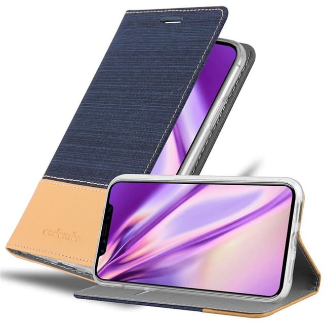iPhone X / XS Suojakuori Lompakkokotelo (Sininen)