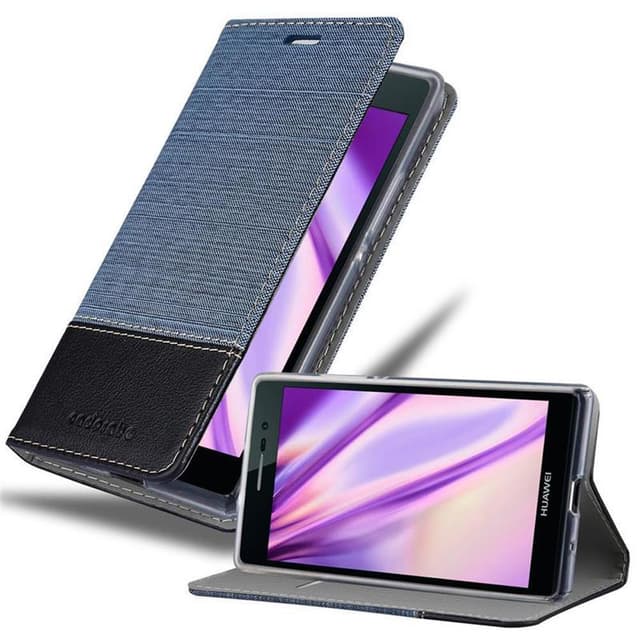 Huawei ASCEND P7 Suojakuori Lompakkokotelo (Sininen)