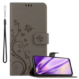 Xiaomi RedMi NOTE 8 lommebokdeksel Blomster (grå)