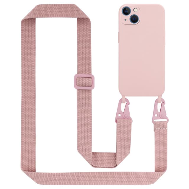 Deksel iPhone 13 med Halskjede (rosa)