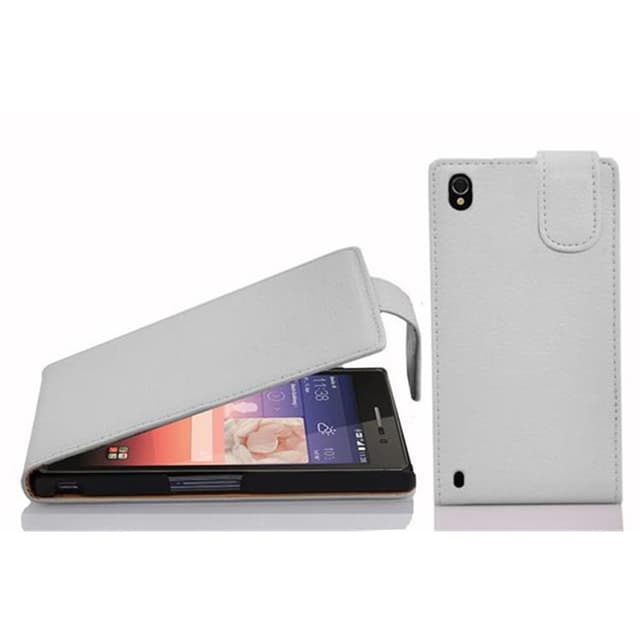 Huawei ASCEND P7 Suojakuori Lompakkokotelo (Valkoinen)