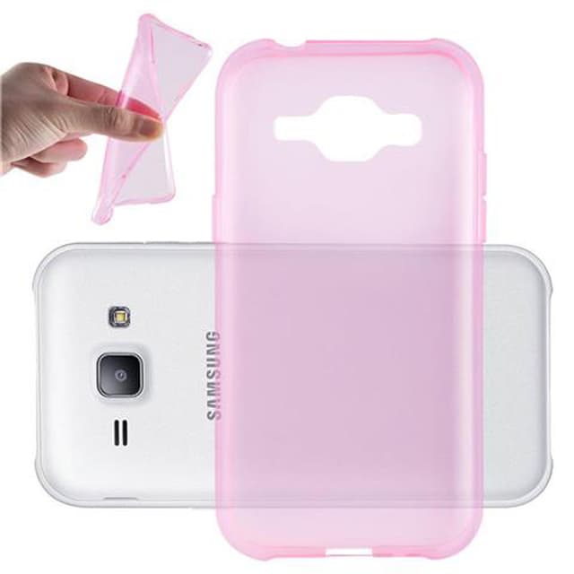 Samsung Galaxy J1 2015 Cover TPU Etui (Lyserød)