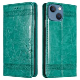 iPhone 13 MINI Suojakuori Lompakkokotelo (Turkoosi)