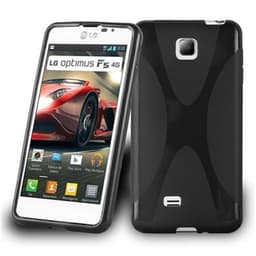 LG OPTIMUS F5 / LUCID 2 Suojakuori Suojakotelo (Musta)