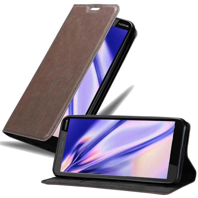 Nokia 1 PLUS Suojakuori Lompakkokotelo (Ruskea)