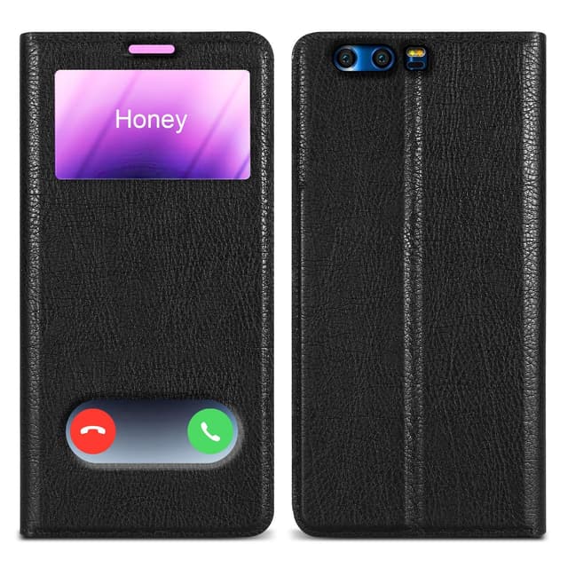Honor 9 Plånboksfodral Skal (Svart)