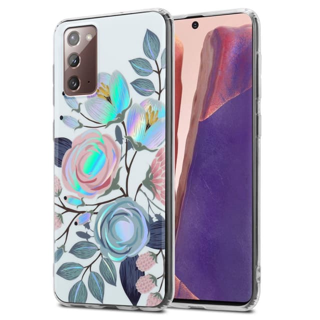 Samsung Galaxy NOTE 20 Fodral Skal Blommor (Vit)