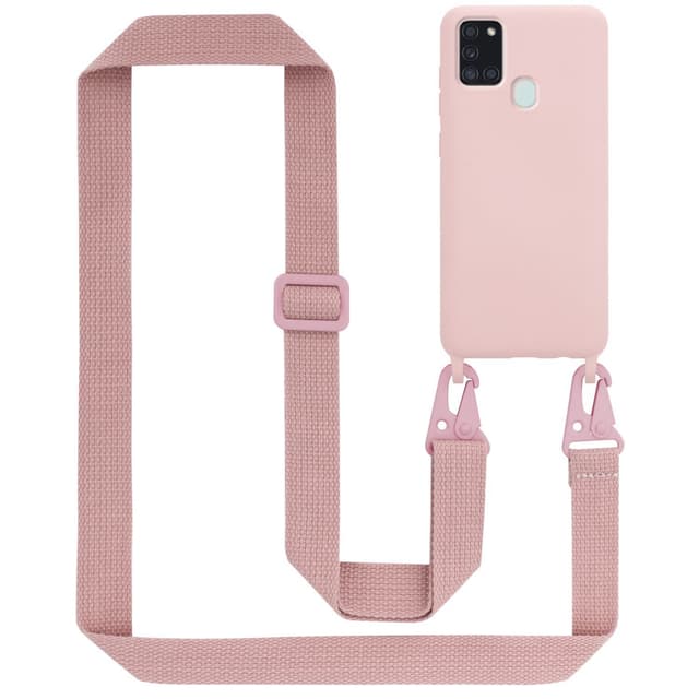 Samsung Galaxy A21s Skal Fodral Kedja (Rosa)
