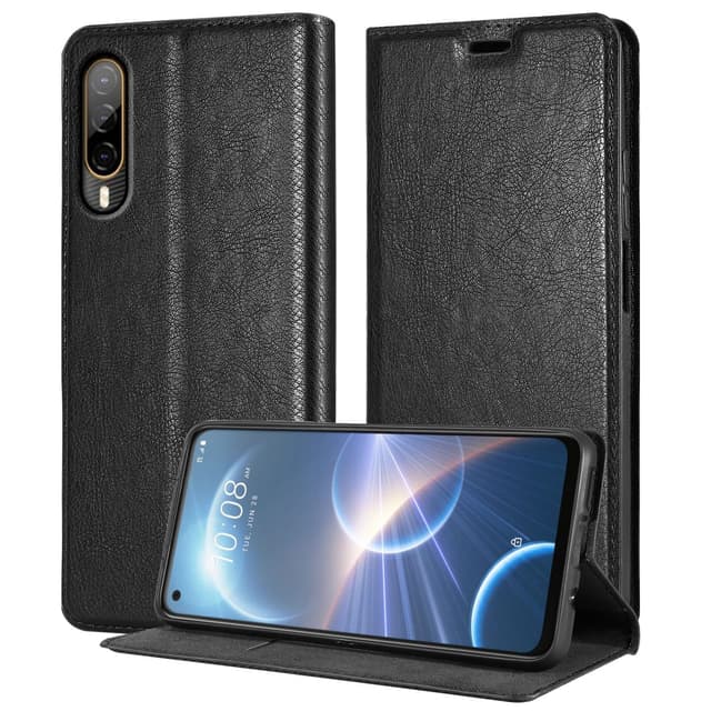 HTC Desire 22 PRO Suojakuori Lompakkokotelo (Musta)