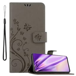 Samsung Galaxy A8s lommebokdeksel Blomster (grå)