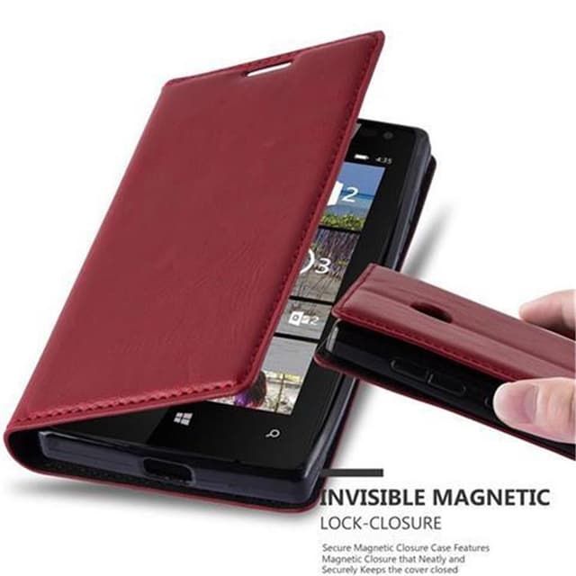 Nokia Lumia 435 Suojakuori Lompakkokotelo (Punainen)