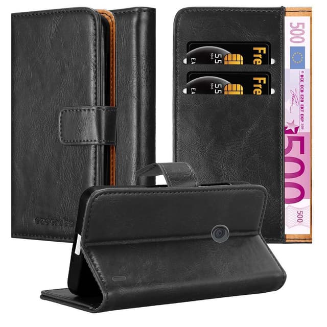 Nokia Lumia 520 / 521 lommebokdeksel etui (svart)