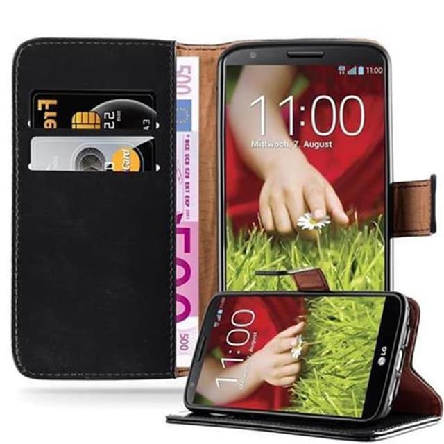 LG G2 Plånboksfodral Skal (Svart)
