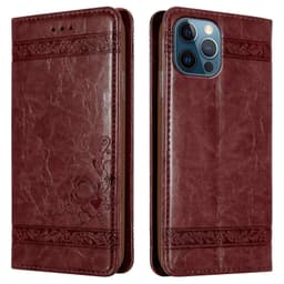iPhone 12 PRO MAX Suojakuori Lompakkokotelo (Punainen)