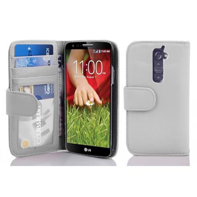 LG G2 Plånboksfodral Skal (Vit)