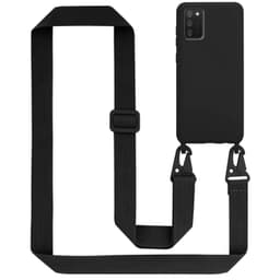 Suojakuori Samsung Galaxy A02s Kotelo Ketju (Musta)