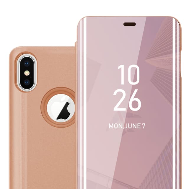 iPhone X / XS Plånboksfodral Skal (Rosa)
