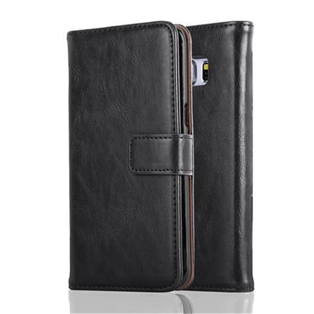Samsung Galaxy S6 EDGE lommebokdeksel etui (svart)
