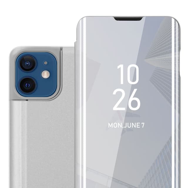 iPhone 12 / 12 PRO Plånboksfodral Skal (Silver)