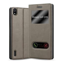Huawei ASCEND P7 lommebokdeksel cover (brun)