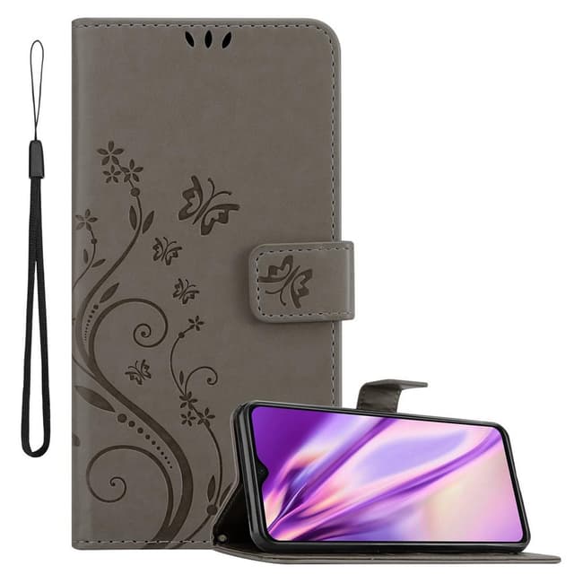 Xiaomi RedMi NOTE 8 PRO lommebokdeksel Blomster (grå)