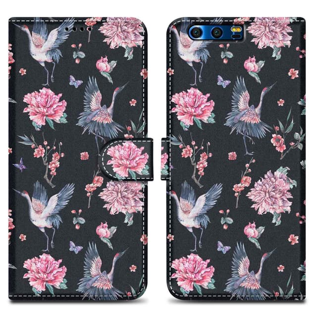 Honor 9 Suojakuori Lompakkokotelo (Musta)