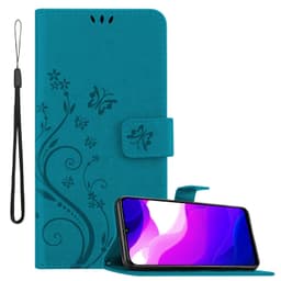 Xiaomi Mi 10 LITE lommebokdeksel Blomster deksel (Blå)