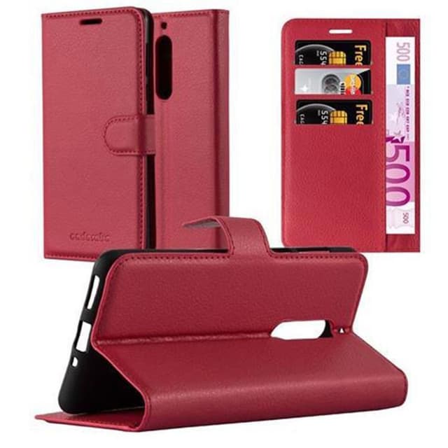 Nokia 5 2017 Suojakuori Lompakkokotelo (Punainen)