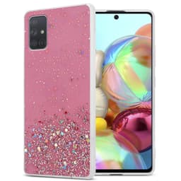 Samsung Galaxy A71 4G Silikondeksel Glitter (rosa)