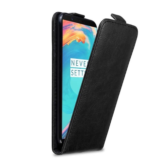 OnePlus 5T Suojakuori Lompakkokotelo (Musta)