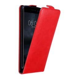 Nokia 6 2017 Suojakuori Lompakkokotelo (Punainen)