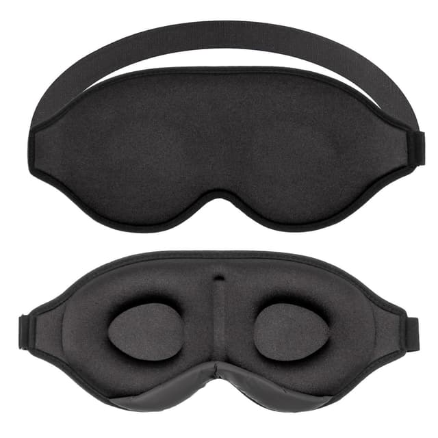 Sovemaske i sort 3D myk lett og sterk blackout