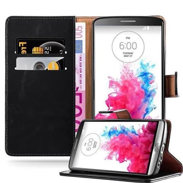 LG G3 Suojakuori Lompakkokotelo (Musta)