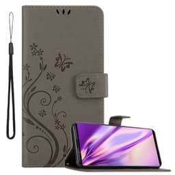 Sony Xperia 1 III lommebokdeksel Blomster deksel (grå)