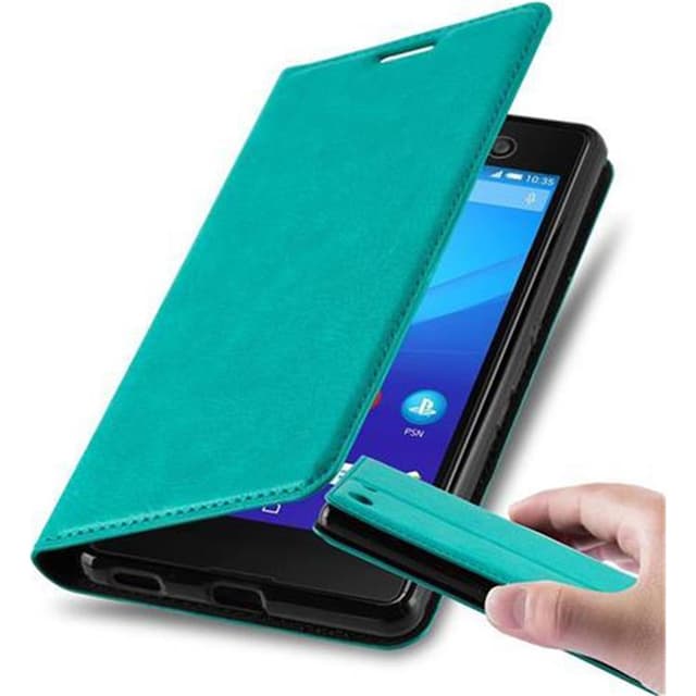 Sony Xperia M5 Suojakuori Lompakkokotelo (Turkoosi)